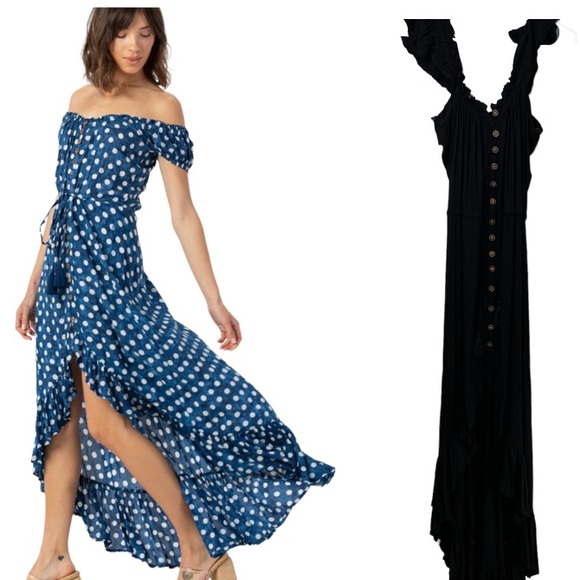 Tiare Hawaii RIVIERA MAXI DRESS Black - Picture 1 of 12